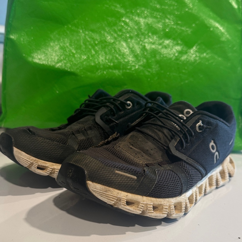 On Running Men's Black and Tan Athletic Shoes